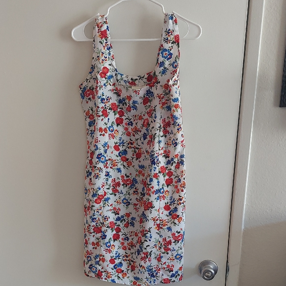Floral Print Sleeveless Mini Dress